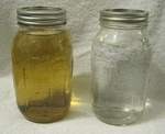 3 days elapsed after production displaying the effects of agitating the water during production