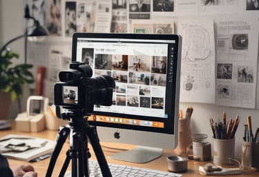 A retail store showcases clothing and sportswear on mannequins and hangers, with large vibrant posters featuring children in sports attire above. The interior displays bright garments and accessories on shelves and racks.