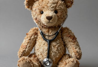 person holding brown bear plush toy