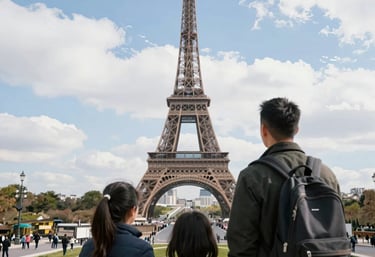 Smartphone screen showing a WhatsApp chat with Nuages Viagens support.