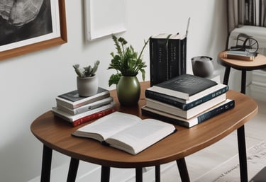 A professional lawyer reviewing legal documents in a modern office with minimalist design.