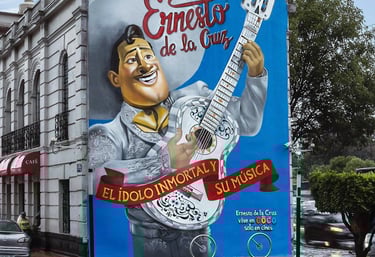 Mural comisionado para Disney pelicula Coco  Ernesto de la Cruz casa picnic 2017