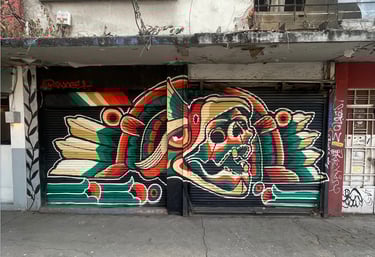 Mural Revost Guerrero Aguila para ruta de tour street art colonia roma. Street art tour col Roma CDMX, CIUDAD DE MEXICO. Prod