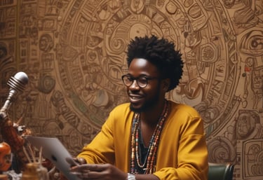 A vibrant collage representing the African diaspora's diverse cultures and histories.