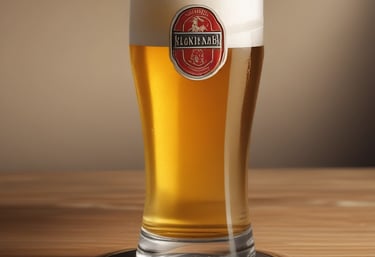 A vibrant image of a beer coaster with advertising in a lively pub setting.