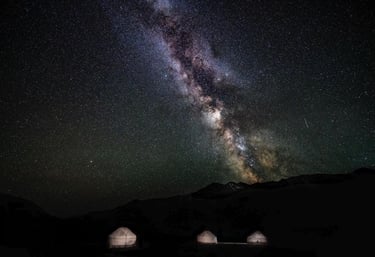 Milky Way over ger camp Mongolia workshop