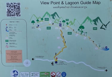 thailand krabi railay viewpoint princess lagoon start point sign