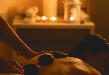 a man getting a massage at a spa