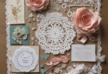 Cream-colored lace strips arranged horizontally.