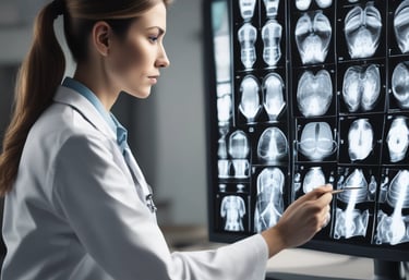 Several hands hold dental care items including a clear dental aligner, a whitening product in a small bottle, and a storage case labeled 'Candid'. The background is a solid light blue, providing a clean and minimalistic appearance.