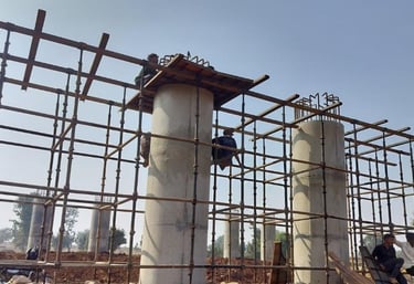 a man is climbing up a ladder to reach the top of a building
