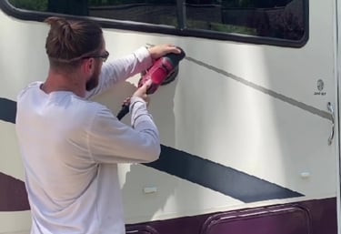 Jody performing RV restoration