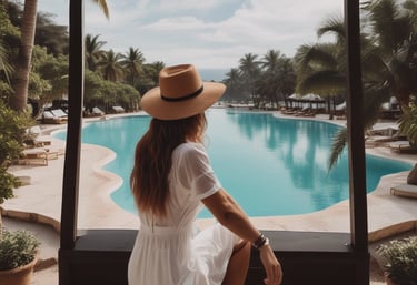 A large outdoor advertisement on the side of a building promoting travel to Spain by Emirates. The focus of the advertisement is on flamenco, symbolized by a vivid image of a traditional flamenco dress in yellow and red colors. Above the advertisement, there is another ad for a McCafé, indicating its location at 267 Queen St.