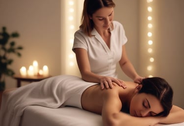 a man riding a skateboard down a street next to tall buildings