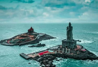 Kanyakumari trip from Chennai – iconic coastal view with historic rock monuments.