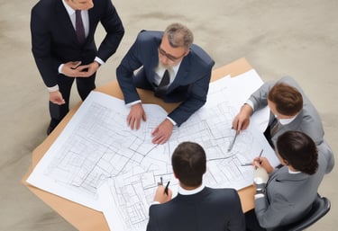 A thoughtful boardroom scene with diverse executives engaged in a strategic discussion.