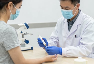 Close-up of hands typing on a laptop with a website showing location tracking features.