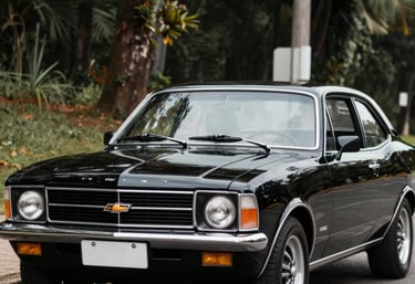A well-maintained car parked outside a modern auto repair shop.
