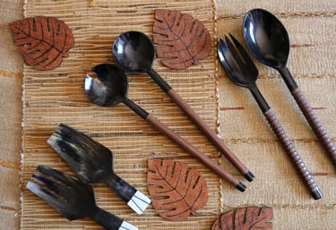 Art de la table en bois et corne de zébu