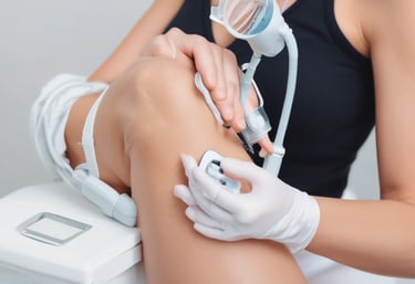 A modern training room equipped with skincare technology.