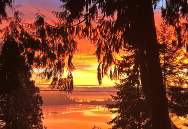 Sunset over Poulsbo, Washington