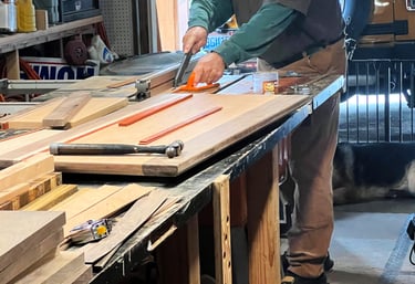 Joe Ochoa in his wood shop