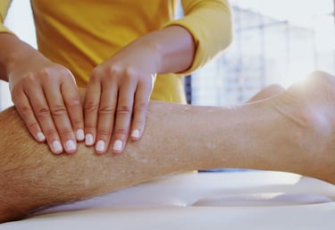 a person relaxing during a Swedish massage