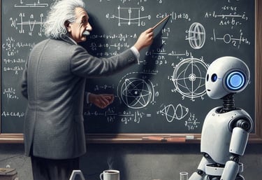 Albert Einstien le explica a una IA en qué consiste la tarea que debe realizar.