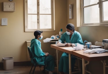 a man riding a skateboard down a street next to tall buildings