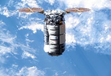 View of the Cygnus spacecraft in flight