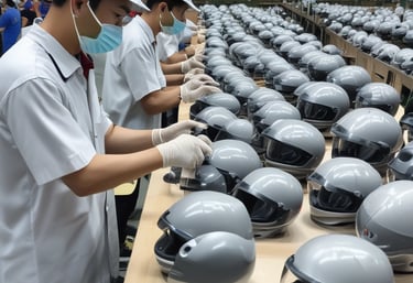 A group of five men interact near a large shipping container labeled with 'CHINA', which is parked on a busy urban street. One man, standing inside the container, is waving or signaling. Red lanterns hang from the wires above the street, while various urban elements such as a partially visible shop sign and closed storefronts are in the background.