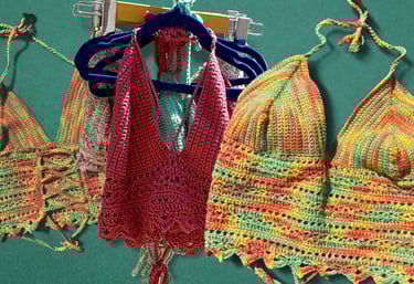 colourful crochet crop tops