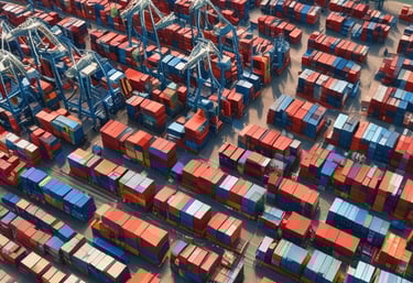 A storefront display featuring three mannequins dressed in stylish clothing. The left mannequin wears a patterned trench coat with various designs, the middle one is dressed in a checkered suit, and the right one is in a black outfit with a red scarf and matching red bag. Flanking the mannequins, shelves display a variety of handbags in different colors and styles, along with some boxed items. The background features the brand's name in a bold, illuminated sign above the display.