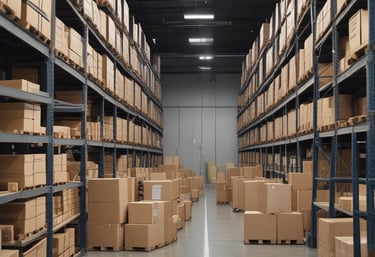 A red food truck with open doors reveals a stainless steel interior, including a sink and shelving. Above, a blue sign reads 'Sägecenter' inside a large industrial warehouse with visible steel beams and pipes. On the right side of the truck, a poster with vivid graphics adds a pop of color.