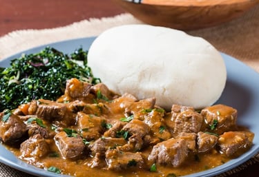 Ugali and beef stew bu uu kitchen doha