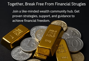 a bunch of gold bars with a few coins