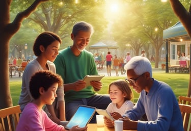 A cozy reading nook with a stack of colorful books and a steaming cup of tea.