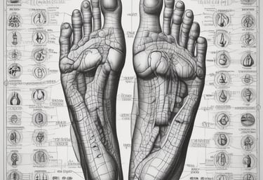 Catherine gently massaging a client's feet, creating a peaceful and soothing atmosphere.