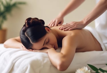 A relaxing massage therapy session in progress.