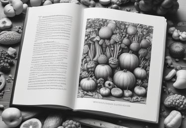 A lavish spread of assorted fruits displayed elegantly on a platter. The arrangement includes sliced watermelon, oranges, strawberries, grapes, and blueberries. Silver tongs rest on the platter, and a backdrop of soft-focus twinkling lights creates a warm and festive atmosphere. A bouquet of white flowers in a tall vase adds a touch of elegance to the scene.