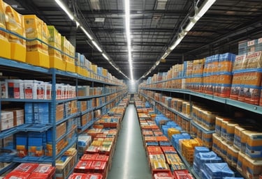 A modern factory producing plastic packaging with machinery and workers in action.