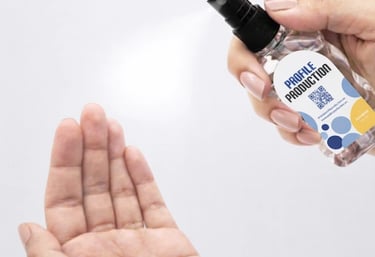 Promotional alcohol spray bottle with a pleasant fragrance.