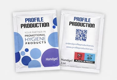 Promotional AlcoGel 3 ml sachet – pocket-size hand sanitizer for custom branding