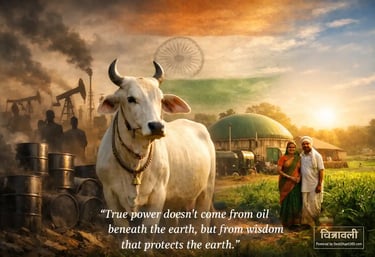 आत्मनिर्भर भारत और पर्यावरण संरक्षण का प्रतीक – गोबर गैस बनाम तेल आधारित ऊर्जा व्यवस्था