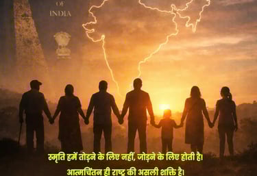 भारतीय संविधान और एकता का प्रतीक नागरिकों की श्रृंखला, राष्ट्र आत्मचिंतन और एकजुटता का संदेश – चित्रावली DeshDharti360