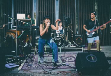 Soulfultina singing with a full band