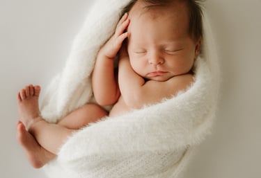 newborn baby peacefully sleeping in studio setting – newborn photography Adelaide Hills