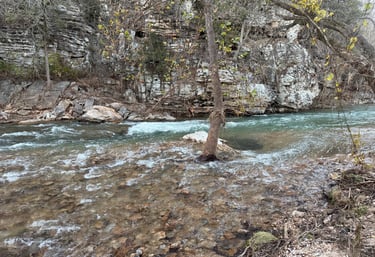Beautiful creek flowing over rocks