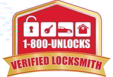1-800-Unlocks Verified Locksmith certification badge
