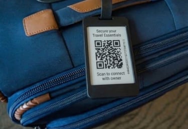 Electronic Bag Tag with unique QR code that connects with owner anonymously